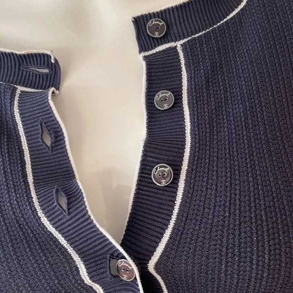 Authentic Chanel Navy Cotton tank top/shirt good condition. Dress it up and down